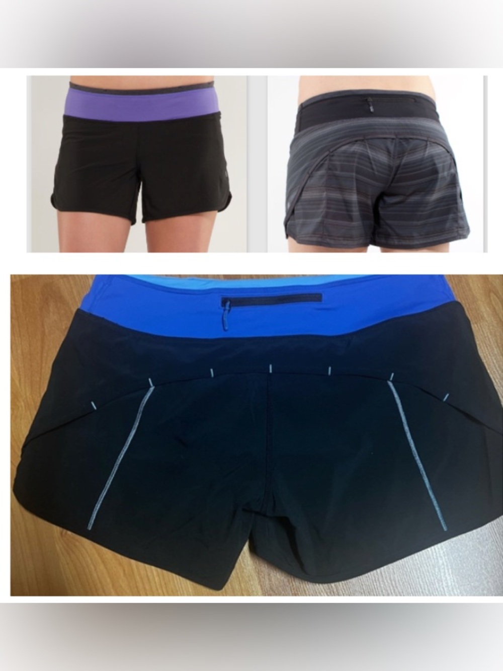 EUC Lululemon Turbo Run Short -  Black / Blue (Size 6)